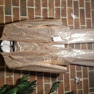 Two piece sequins suit.